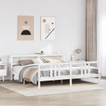 Voodiraam peatsiga ilma madratsita valge 200x200 cm