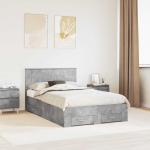 Voodi raam sahtliga peaga betoonhall 120 x 190 cm tehispuit