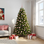 Tehisj&otilde;ulukuusk koos kaunistustega 210 cm 300 led-i soe valge