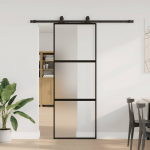 L&uuml;kanduks riistvara komplektiga must 76x205 cm karastatud klaas