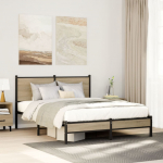 Metallist voodiraam ilma madratsita sonoma tamm 150x200 cm