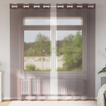 Voile kardinad r&otilde;ngastega 2 tk pruun 140x245 cm