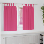 Kardinad r&otilde;ngastega 2 pcs erk roosa 140 x 140 cm pol&uuml;ester