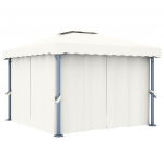 Varjualune kardinaga 3 x 3 m, kreemjasvalge, alumiinium