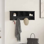 Seinale kinnitatav riidepuu must tamm 75 x 16 x 26 cm tehispuit