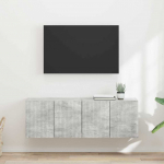 Tv seina kapp 2 pcs betoonhall 59,5 x 31 x 40 cm tehispuit