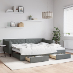 Diivanvoodi v&auml;ljat&otilde;mmatav ja sahtlitega madratsita, 90x200 cm