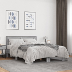 Voodiraam, hall sonoma tamm, 120 x 200 cm, tehispuit ja metall