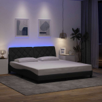 Voodiraam led-iga ilma madratsita, 180x200 cm, kangas