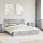 Laos voodi sahtliga peaga betoonhall 200 x 200 cm tehispuit
