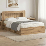 Voodiraam ladustamisega artisan tamm 135 x 190 cm tehispuit