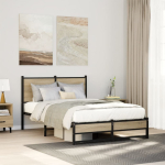 Metallist voodiraam ilma madratsita sonoma tamm 120x190 cm