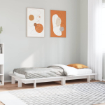 Voodiraam ilma madratsita, valge, 90 x 200 cm, m&auml;nnipuit