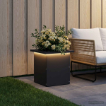 Led-valgustusega lillekast must 30 x 30 x 30 cm teras