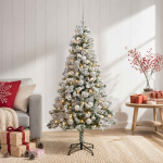 Tehisj&otilde;ulukuusk koos kaunistustega 120 cm 150 led-i soe valge