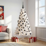 Kunstkuusk koos j&otilde;ulukuuliga 240 cm 300 led-i soe valge