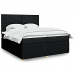 Kontinentaalvoodi madratsiga, must, 200x200 cm, kangas