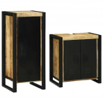 Vannitoa m&ouml;&ouml;bleset ladustamisega 2 pcs pruun tugev mango puu