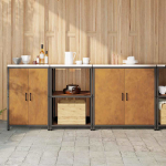 K&ouml;&ouml;givarustus riiuliga muu ladustamisega 3 pcs rooste teras