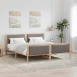 Voodi raam peaga pruunikashall 200 x 200 cm kangas