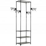 Riidenagi, teras ja mittekootud kangas 55 x 28,5 x 175 cm, must