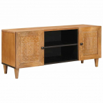 Tv &uuml;ksused riiuliga uksega helepruun 105 x 33 x 46 cm tehispuit