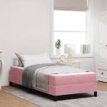 Vedruvoodi madratsiga madratsiga roosa 90 x 190 cm samet