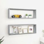 Seina kuubikriiulid 2 tk, hall sonoma, 880x15x26,5cm, tehispuit