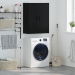 Seinakapp seinale kinnitatav must 69.5 x 34 x 90 cm tehispuit