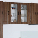 K&ouml;&ouml;gikapp riiuliga pruun tamme 40 x 31 x 80 cm tehispuit