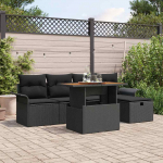 Aia diivanikomplekt 6 pcs must pol&uuml;rotang