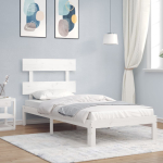 Voodiraam ilma madratsita, valge, 90 x 200 cm, m&auml;nnipuit