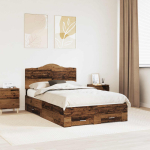 Voodi raam sahtliga peaga vana puit 120 x 190 cm tehispuit