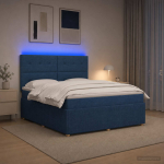 Led kastivoodiga madrats peaga sinine 180 x 200 cm kangas