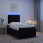 Led kastivoodiga madrats led-ribadega must 120 x 190 cm samet