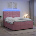 Led kastivoodiga madrats led-ribadega roosa 200 x 200 cm samet