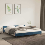 Voodiraam ilma madratsita tumesinine 160x200 cm samet