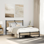 Metallist voodiraam ilma madratsita sonoma tamm 120x200 cm