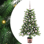 J&otilde;ulupuu koos 150 led-iga koos alusega roheline 90 cm pe