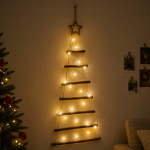 Rippuv j&otilde;ulupuu 90 cm 30 led-i soe valge pajuoksad ja jute n&ouml;&ouml;r