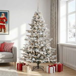 Kunstkuusk koos j&otilde;ulukuuliga 210 cm 300 led-i soe valge