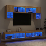 6-osaline telerikappide komplekt led-tuledega, sonoma tamm