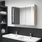 Led vannitoa peegelkapp, 89 x 14 x 62 cm, tamm