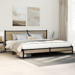 Metallist voodiraam ilma madratsita sonoma tamm 193x203 cm