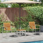 P&auml;ikeselamelda 3-isik 3 pcs pruun 200x60x88cm akatsiapuit