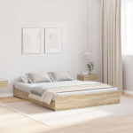 Voodi hoiukohaga raam peaga sonoma tamm 135 x 190 cm tehispuit