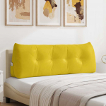 Seljatugi padi kollane 140 x 24 x 50 cm samet