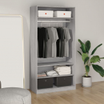 Riidekapp, hall sonoma tamm, 100 x 50 x 200 cm, tehispuit