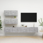 4-osaline telerikappide komplekt, betoonhall, tehispuit