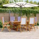 7-osaline aiam&ouml;&ouml;blikomplekt, sinine ja valge, kangas/t&auml;ispuit